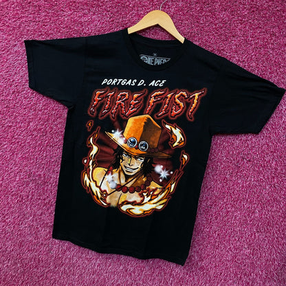 One Piece Portgas D. Ace Airbrush Art Jumbo Print T-Shirt Medium