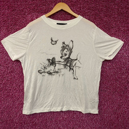 Junk Food Disney Bambi Sketch Vintage Style Graphic Tissue Tee Large