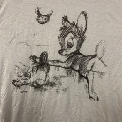 Junk Food Disney Bambi Sketch Vintage Style Graphic Tissue Tee Large