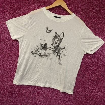 Junk Food Disney Bambi Sketch Vintage Style Graphic Tissue Tee Large