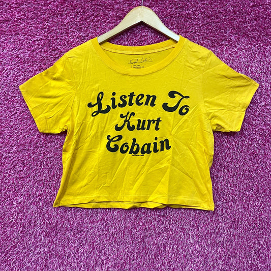 Nirvana Listen To Kurt Cobain Yellow Croptop Large