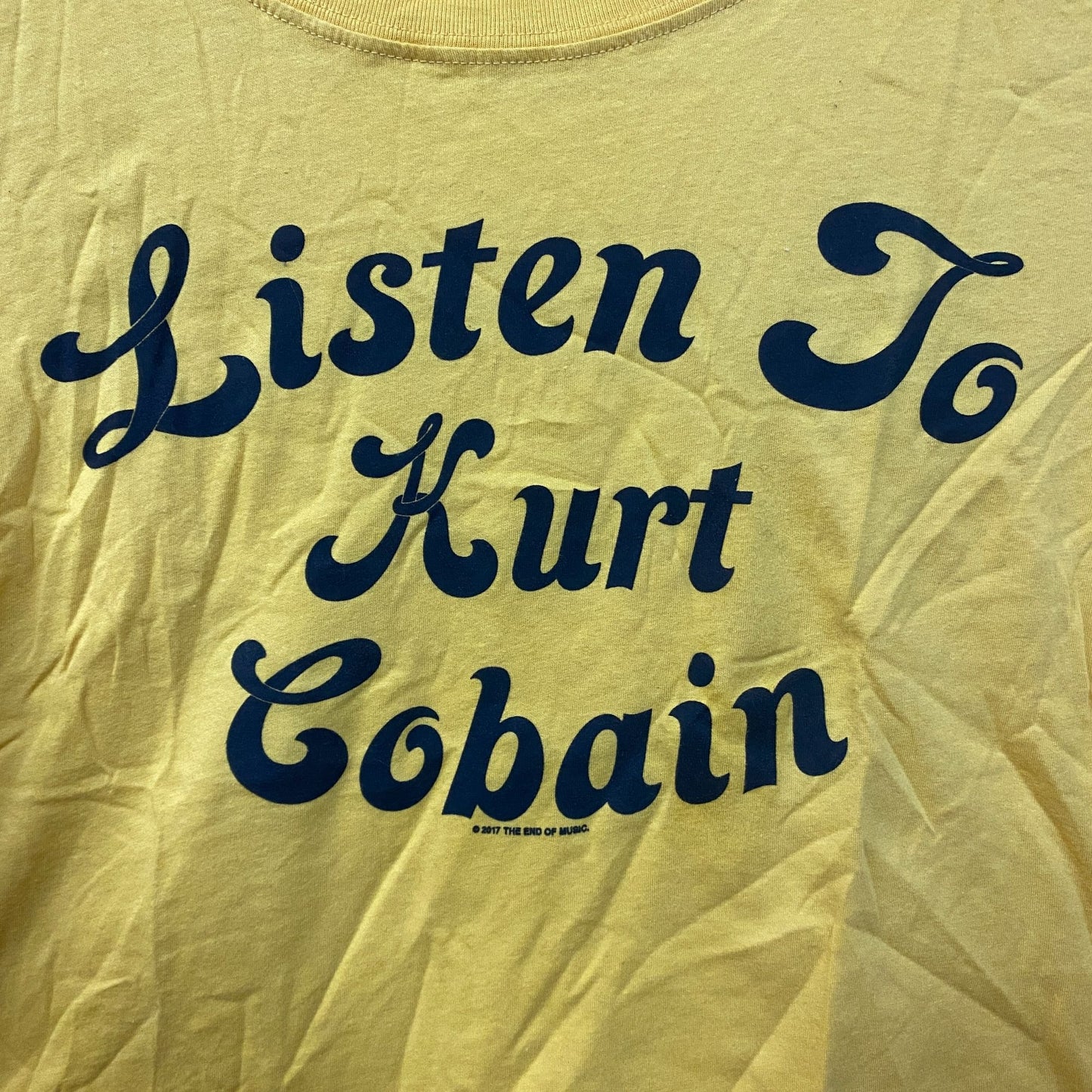 Nirvana Listen To Kurt Cobain Yellow Croptop Large