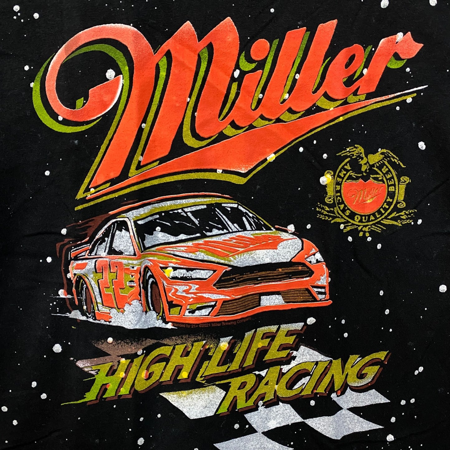 Junkfood Miller HighLife Racing Graphic Design T-Shirt Small