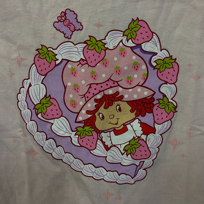 Strawberry Shortcake Heart Cake Glitter Women's Baby Tee Large