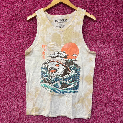 Sharkiri Sushi Cute Shark Sushi Tie Dye Tank Small