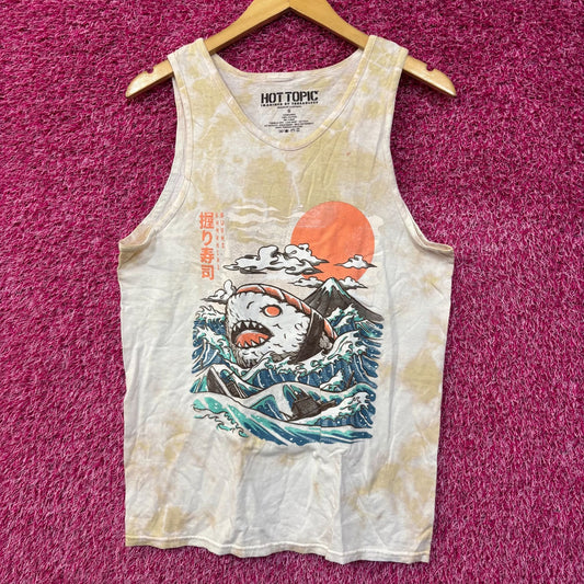 Sharkiri Sushi Cute Shark Sushi Tie Dye Tank Small