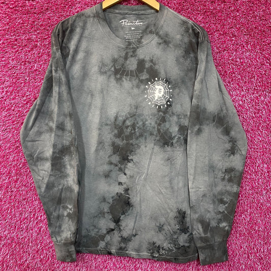Primitive Spiderweb Tie Dye Long Sleeve T-Shirt Small