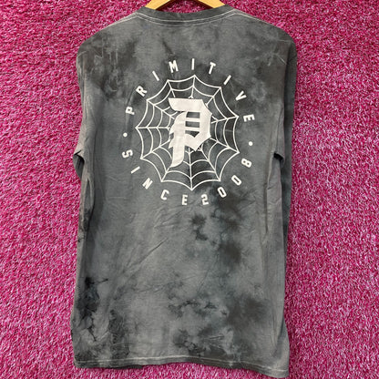 Primitive Spiderweb Tie Dye Long Sleeve T-Shirt Small
