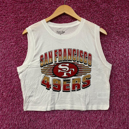 Junk Food Clothing NFL San Francisco 49ers Football Cropped Sleeveless T-Shirt Medium