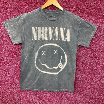 Nirvana Nevermind Dead Smiley Gray T-Shirt Medium