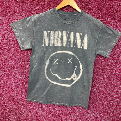 Nirvana Nevermind Dead Smiley Gray T-Shirt Medium