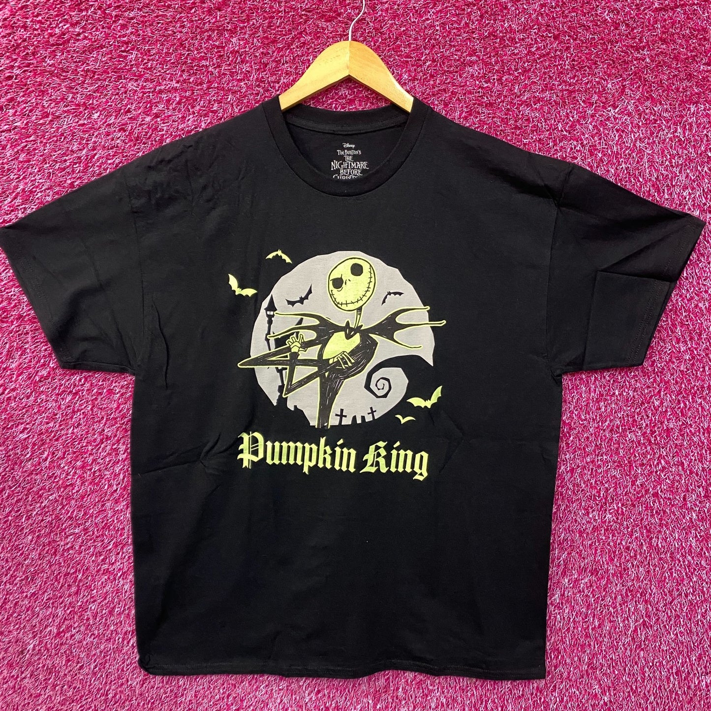 Tim Burton The Nightmare Before Christmas Jack Skellington Pumpkin King T-Shirt XL