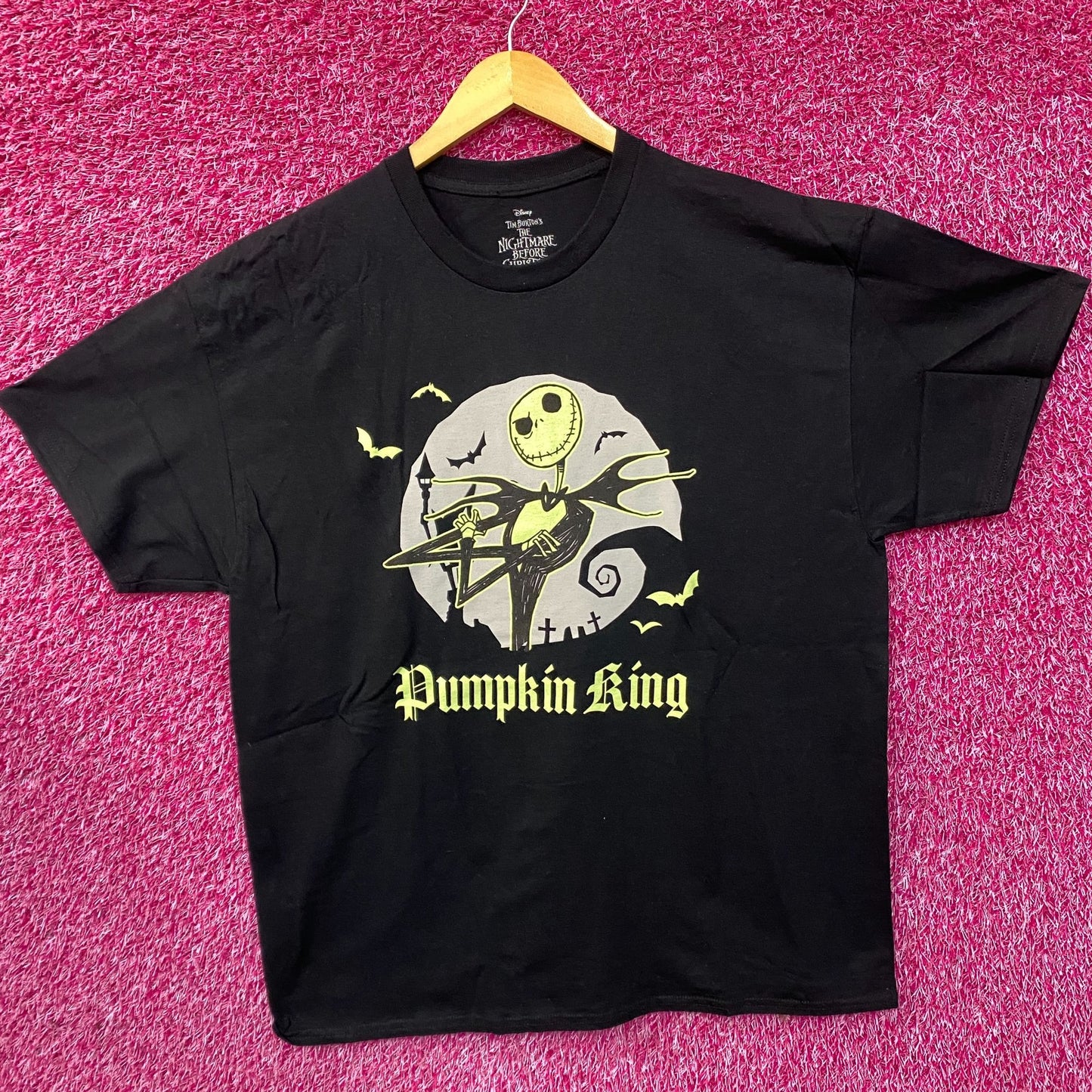 Tim Burton The Nightmare Before Christmas Jack Skellington Pumpkin King T-Shirt XL