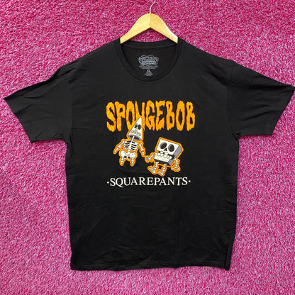Nickelodeon Spongebob Squarepants Spongebob & Patrick Skeleton halloween T-Shirt XL