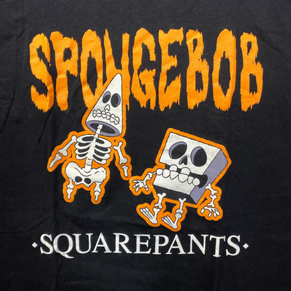 Nickelodeon Spongebob Squarepants Spongebob & Patrick Skeleton halloween T-Shirt XL