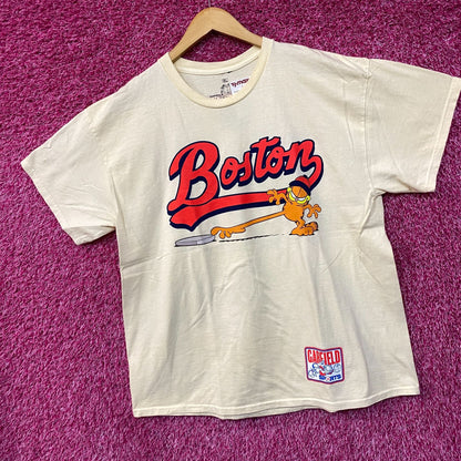 Garfield Boston Baseball Cartoon Graphic Design T-Shirt XL