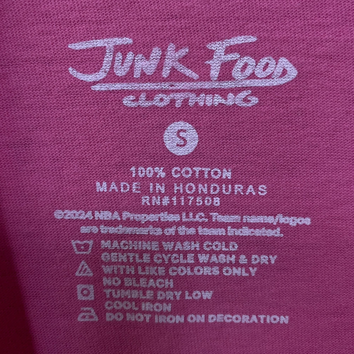 Junk Food Clothing "You Had Me at Champagne" Pink Graphic Tee Small