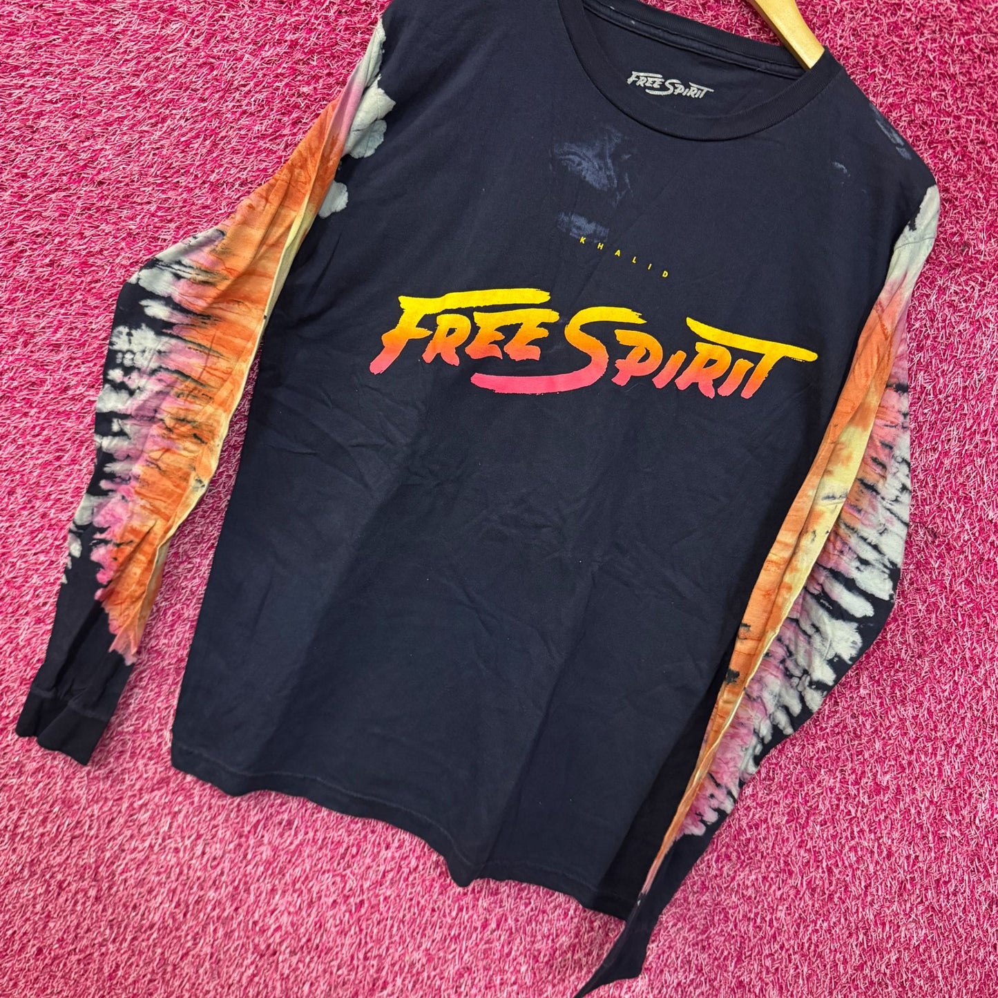 Khalid Free Spirit Spell Out Tour Wing Dyed Long Sleeve M