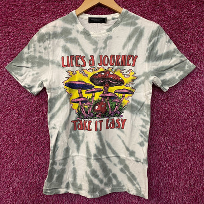Life's a Journey Take it Easy Psychedelic Mushrooms Graphic T-Shirt XS