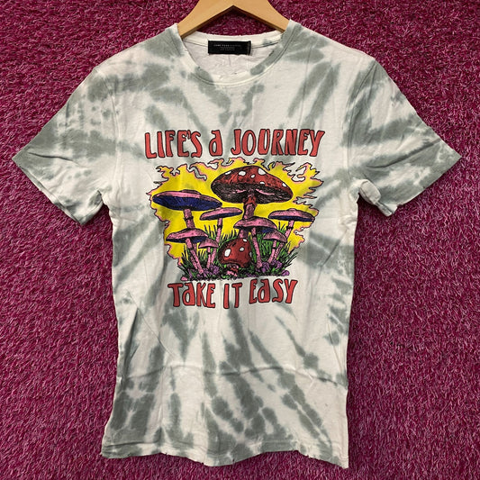 Life's a Journey Take it Easy Psychedelic Mushrooms Graphic T-Shirt XS