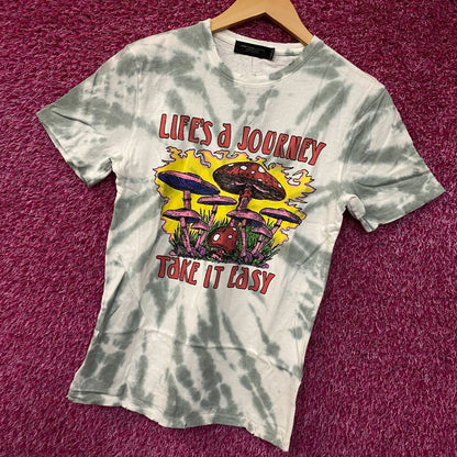 Life's a Journey Take it Easy Psychedelic Mushrooms Graphic T-Shirt XS