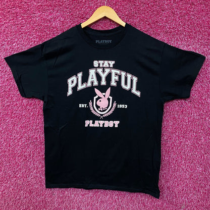 Playboy Stay Playful Varsity Logo Est. 1953 Graphic T-Shirt Large
