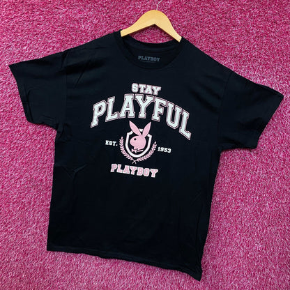 Playboy Stay Playful Varsity Logo Est. 1953 Graphic T-Shirt Large
