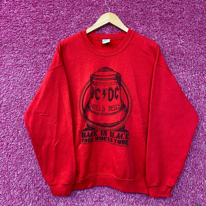 AC/DC Hells Bells Back in Black 1980 World Tour Pullover Sweatshirt Medium