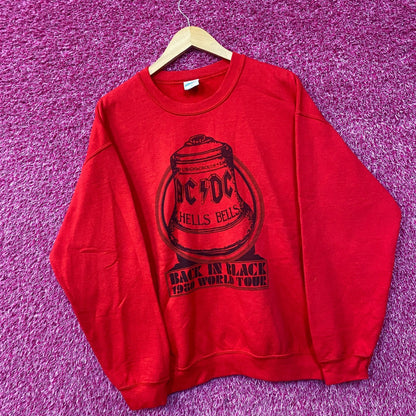 AC/DC Hells Bells Back in Black 1980 World Tour Pullover Sweatshirt Medium