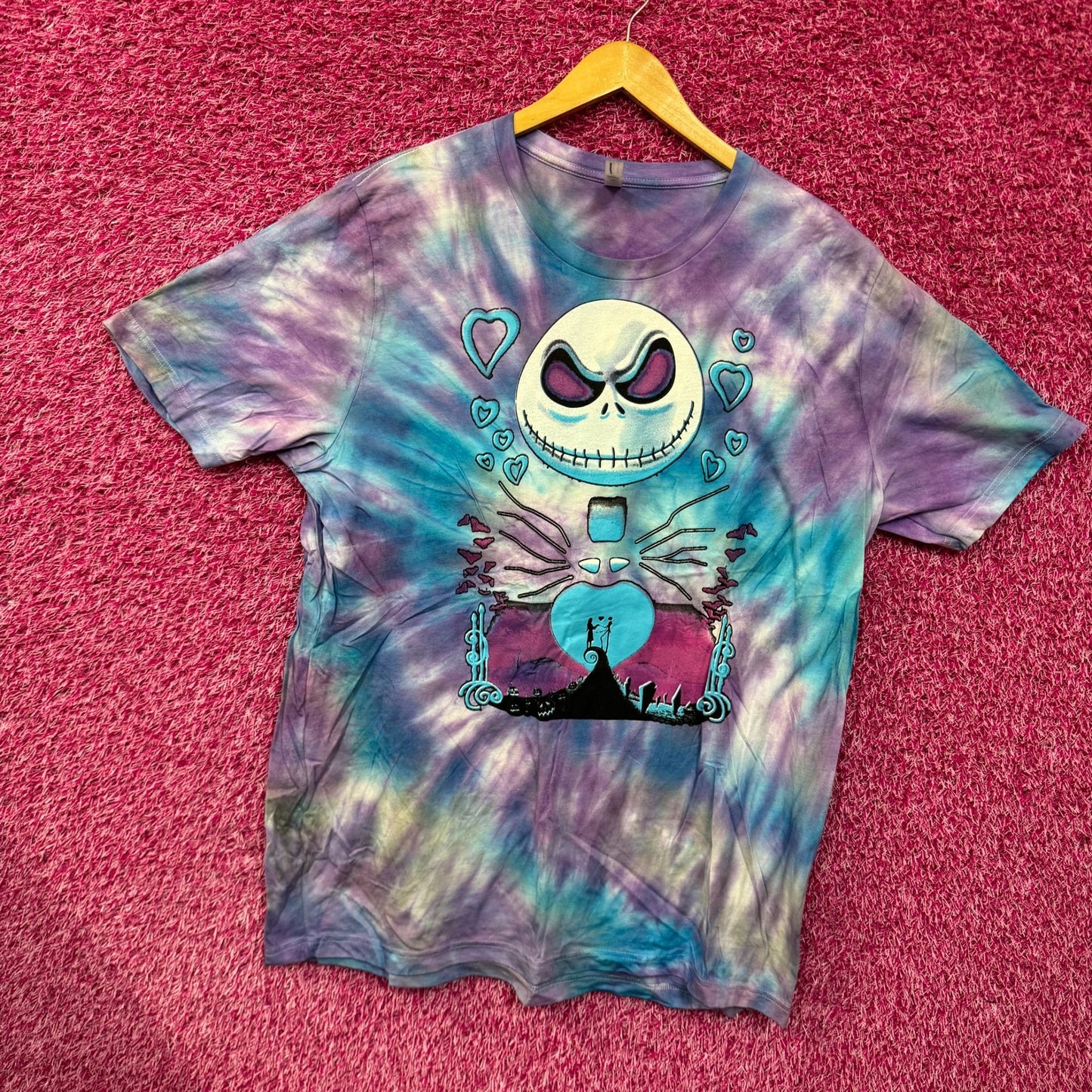 Nightmare before Xmas Danny elf man tiedye tee size 2XL