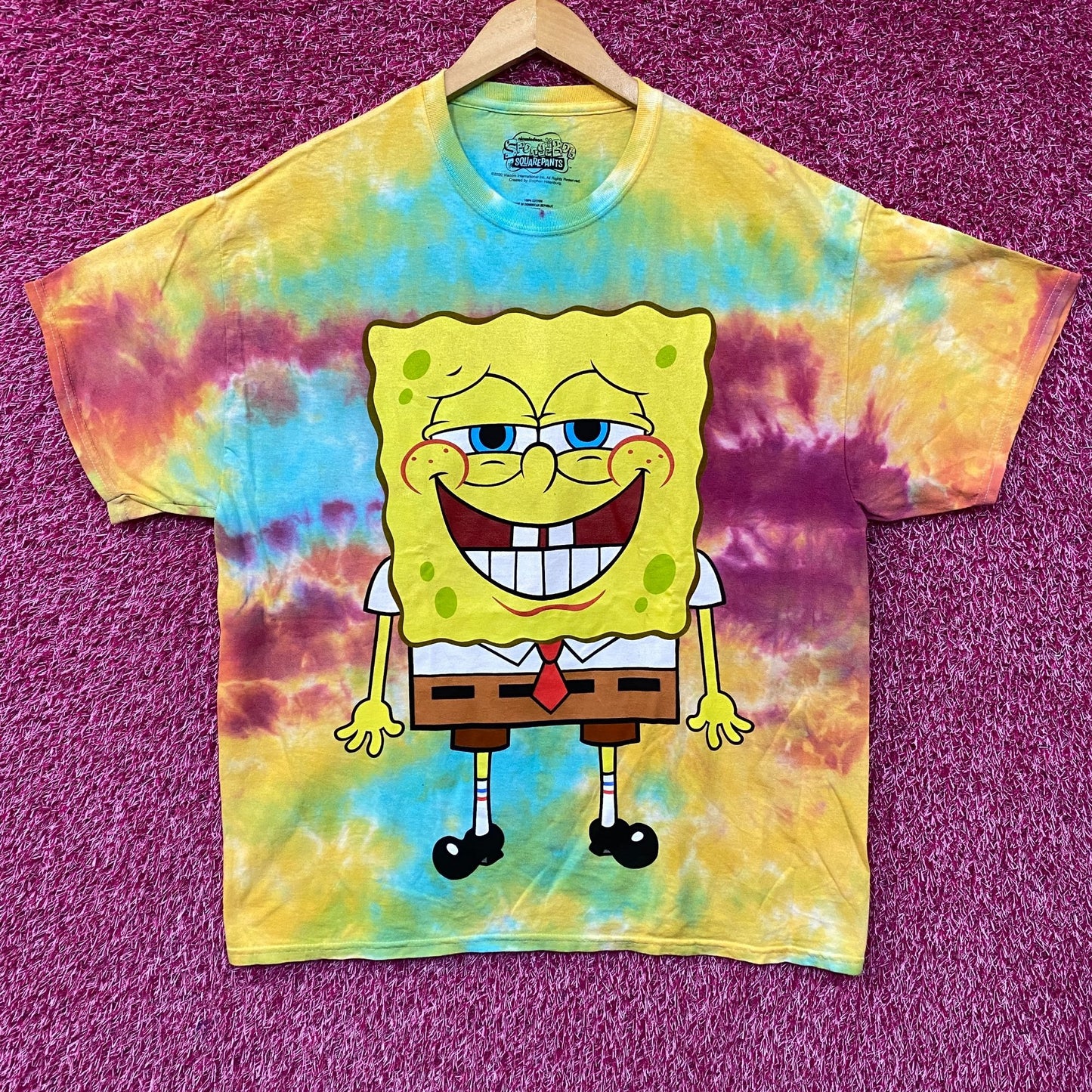 Nickelodeon SpongeBob Happy Times tiedye Tshirt size large