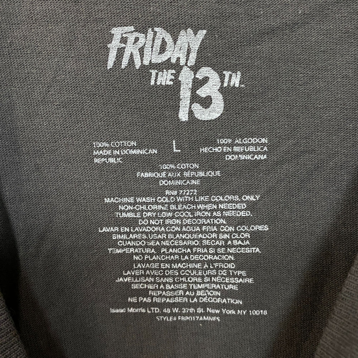 Friday the 13th Jason Voorhees Horror Graphic T-Shirt Large