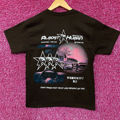 Almost Human Pink World Apparel Graphic T-Shirt Large