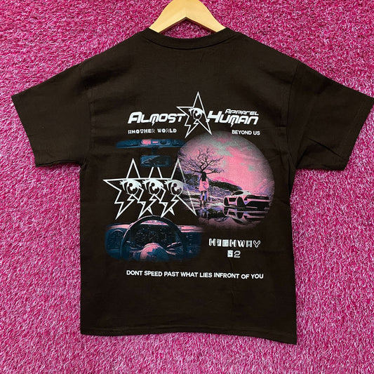 Almost Human Pink World Apparel Graphic T-Shirt Large