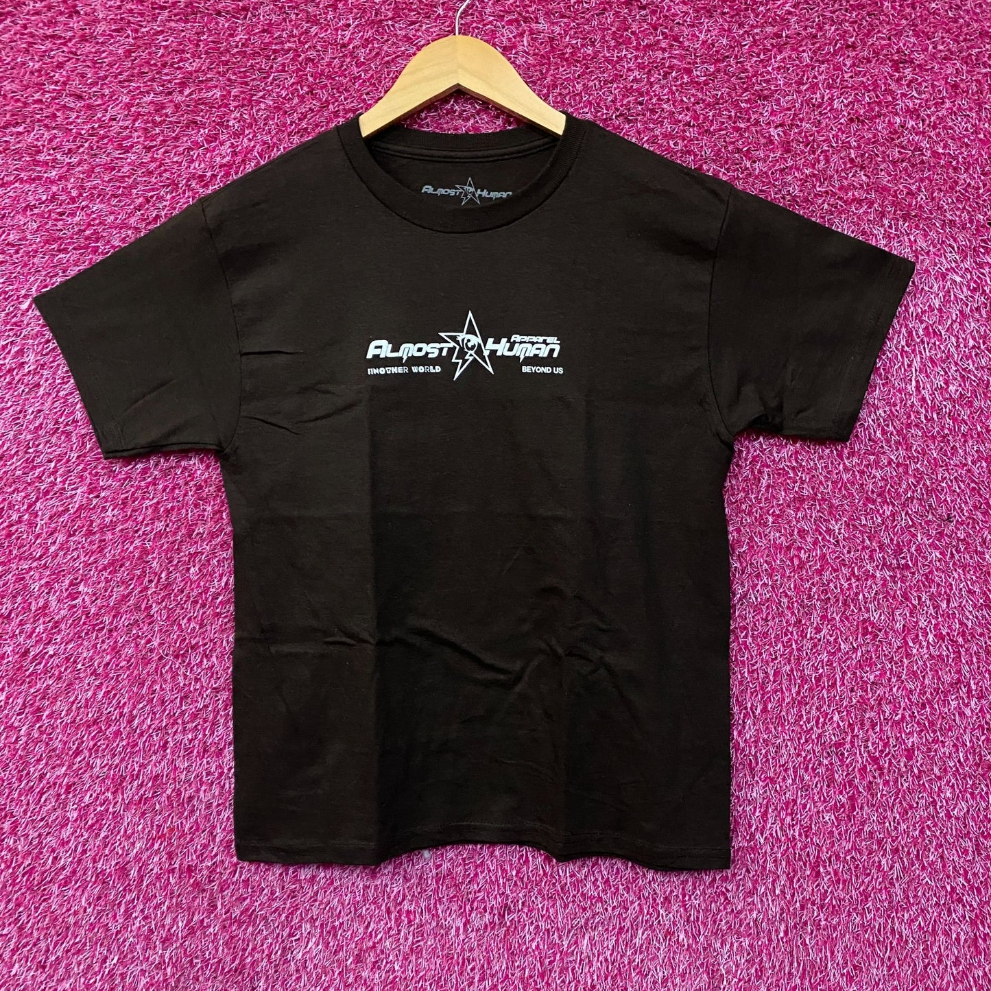 Almost Human Pink World Apparel Graphic T-Shirt Large