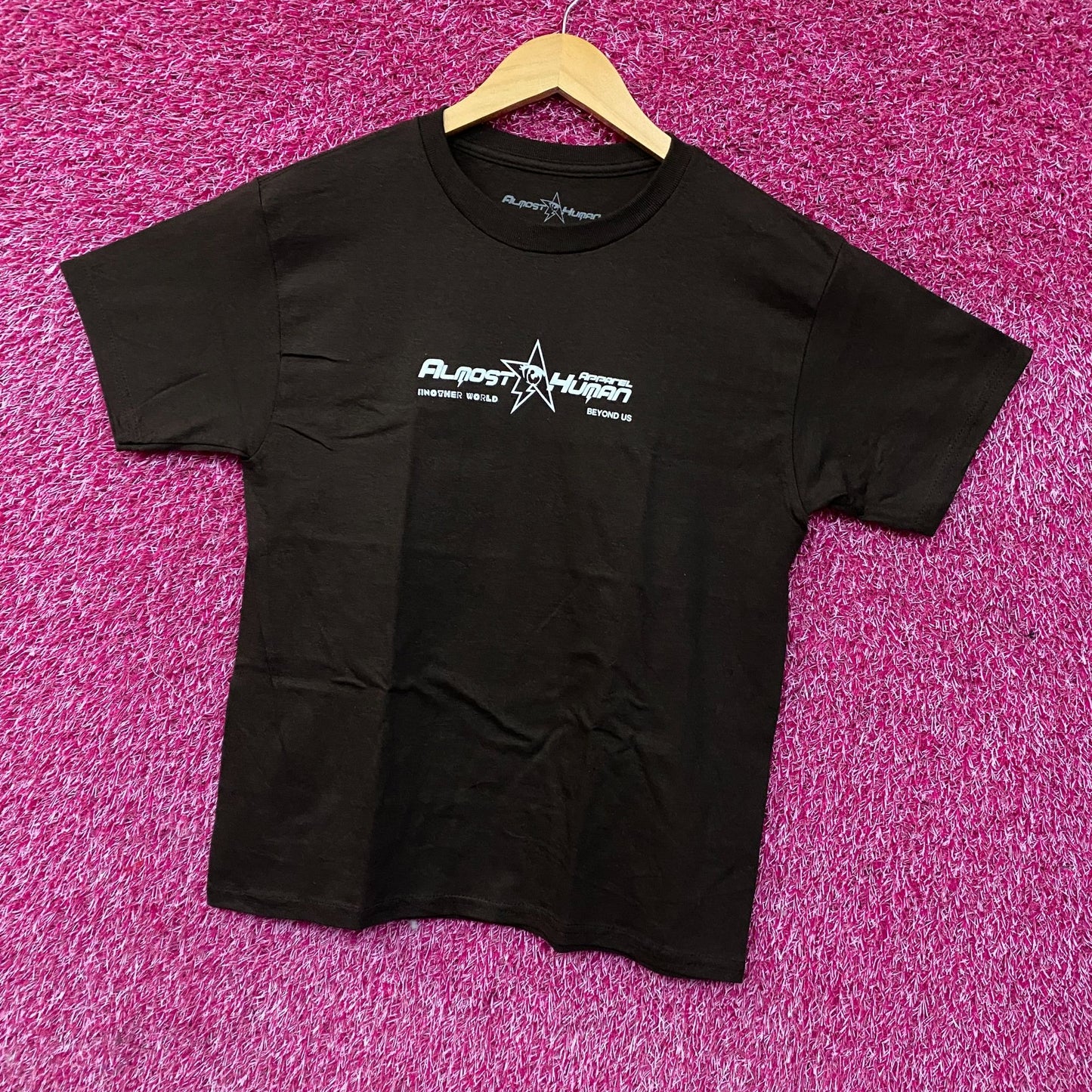 Almost Human Pink World Apparel Graphic T-Shirt Large