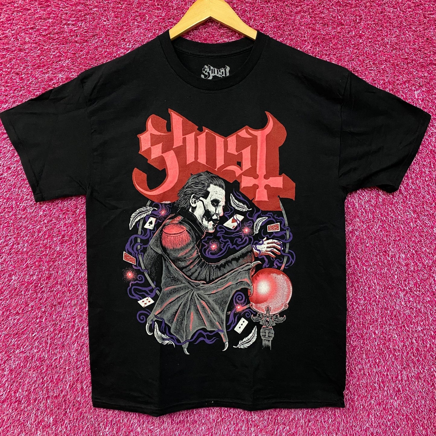 Ghost Cardinal Copia Crystal Ball Cards Heavy Metal Rock T-Shirt Large