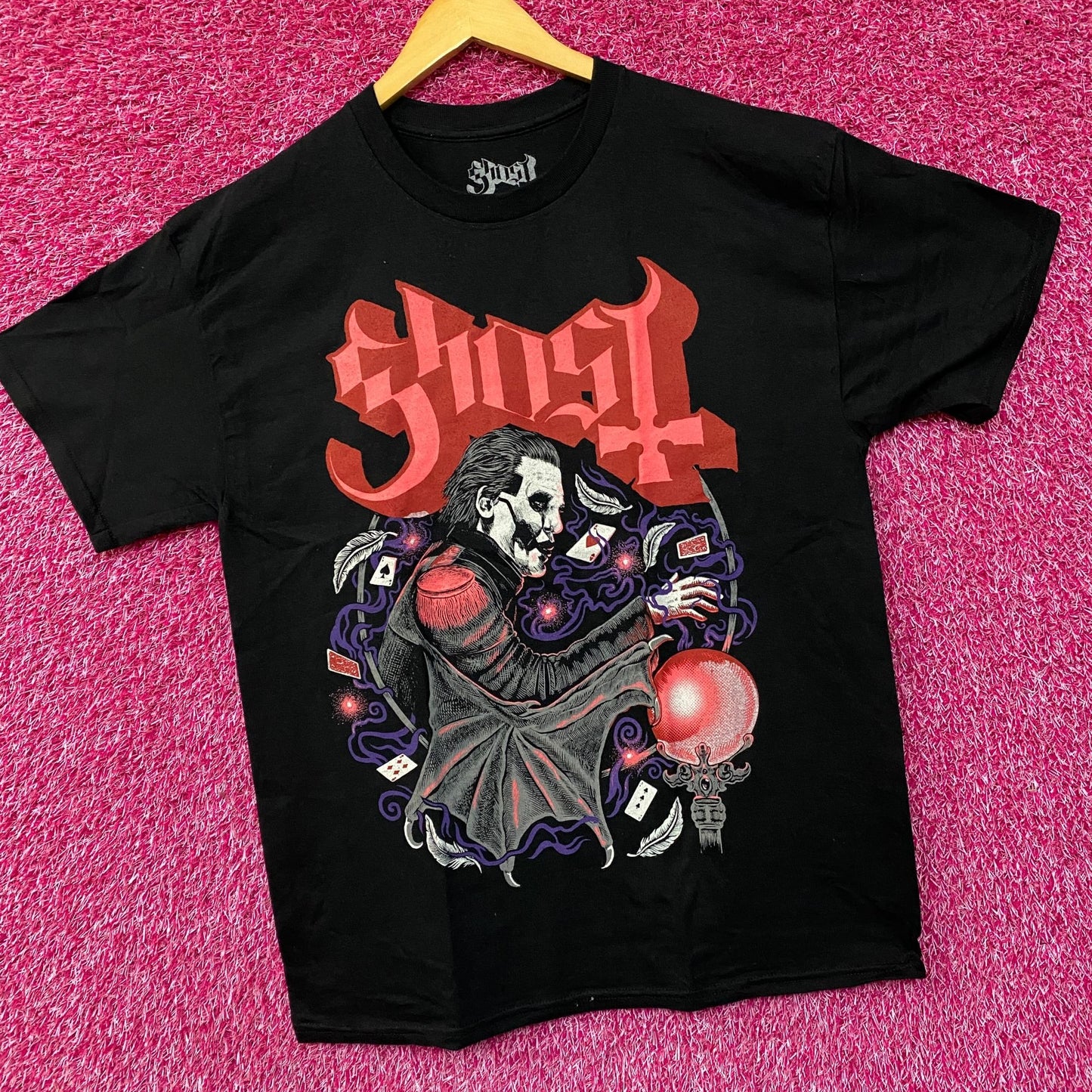 Ghost Cardinal Copia Crystal Ball Cards Heavy Metal Rock T-Shirt Large