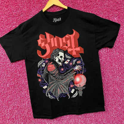 Ghost Cardinal Copia Crystal Ball Cards Heavy Metal Rock T-Shirt Large