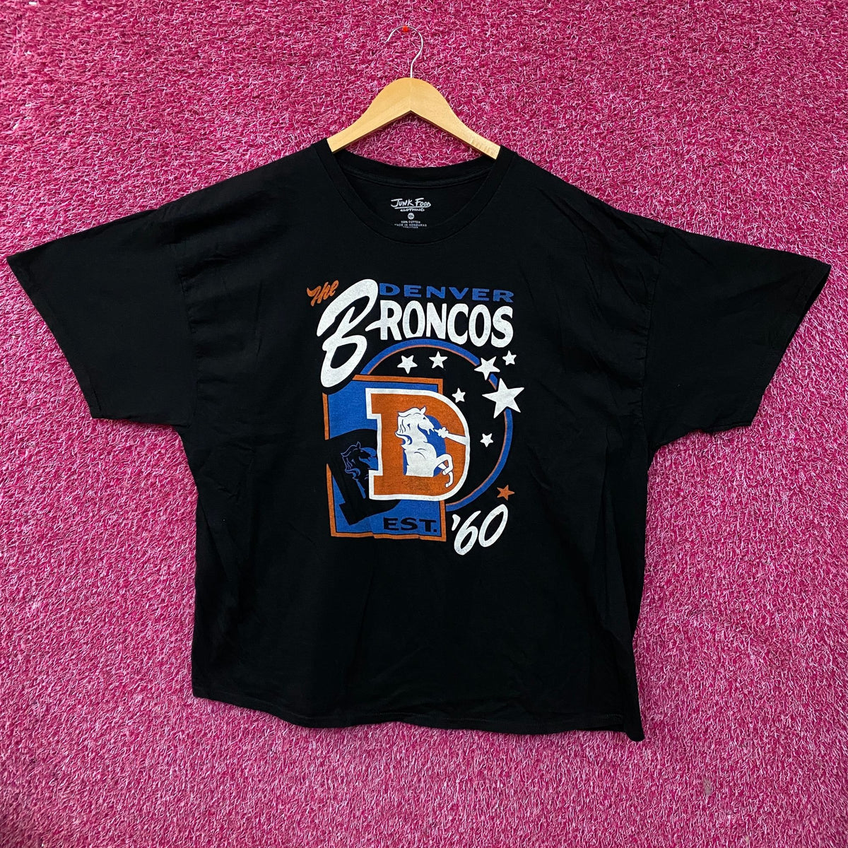 Junk Food Clothing Denver Broncos Football Black Tee size 2XL