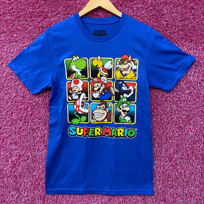 Super Mario Characters Golden Box Graphic T-Shirt Small