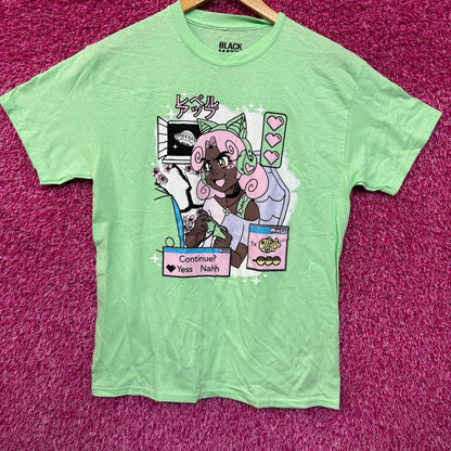 Kitty Kawaii Gamer Streamer Girl Black Matter Tee M