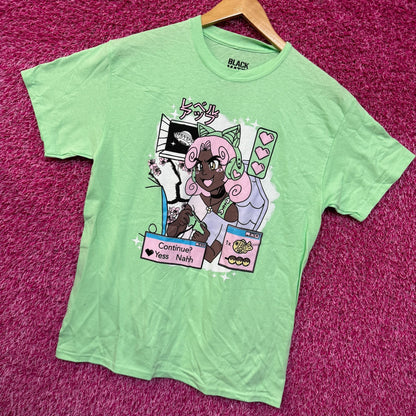 Kitty Kawaii Gamer Streamer Girl Black Matter Tee M