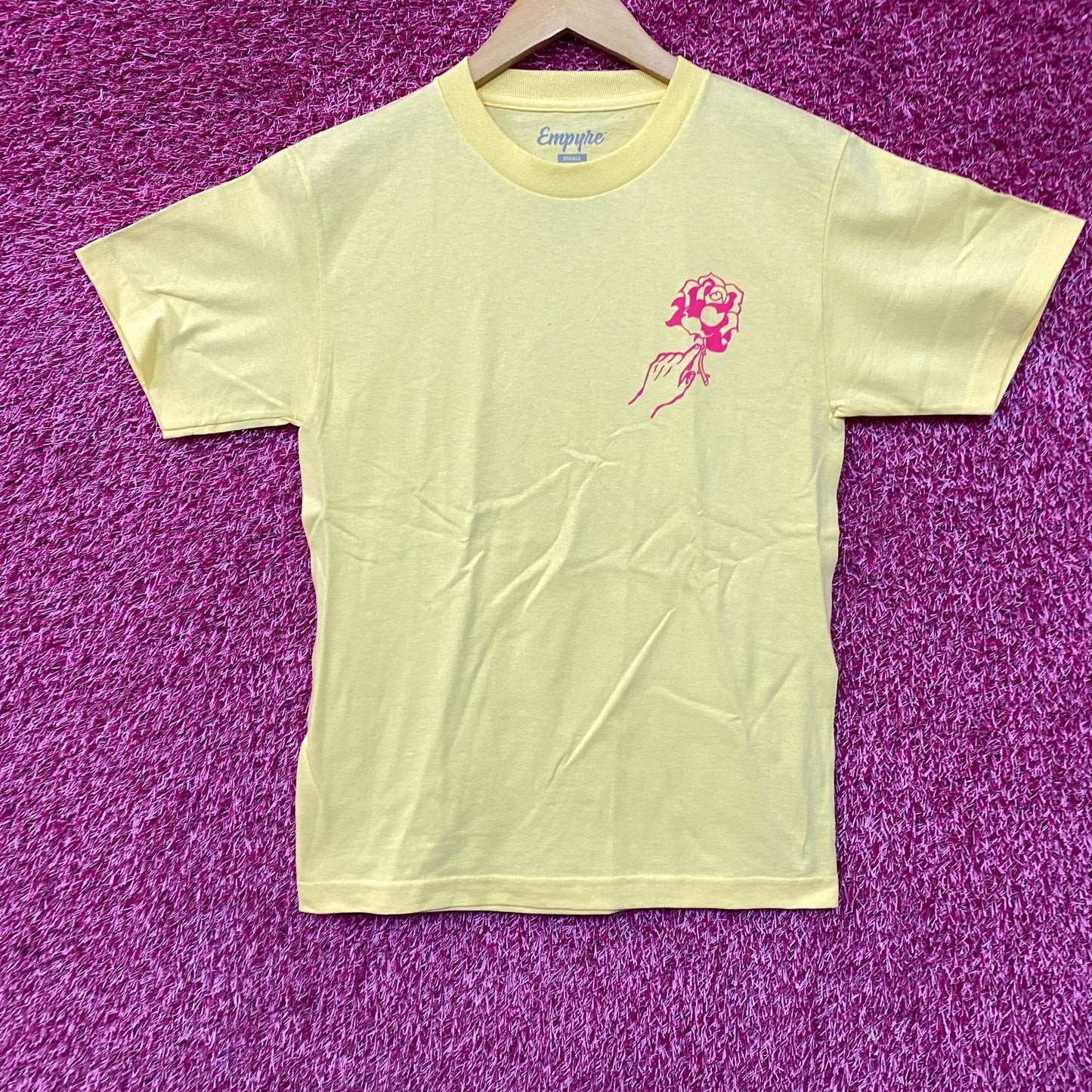 Empyre Love Through Pain Rose Double Sided Graphic Yellow T Shirt Small