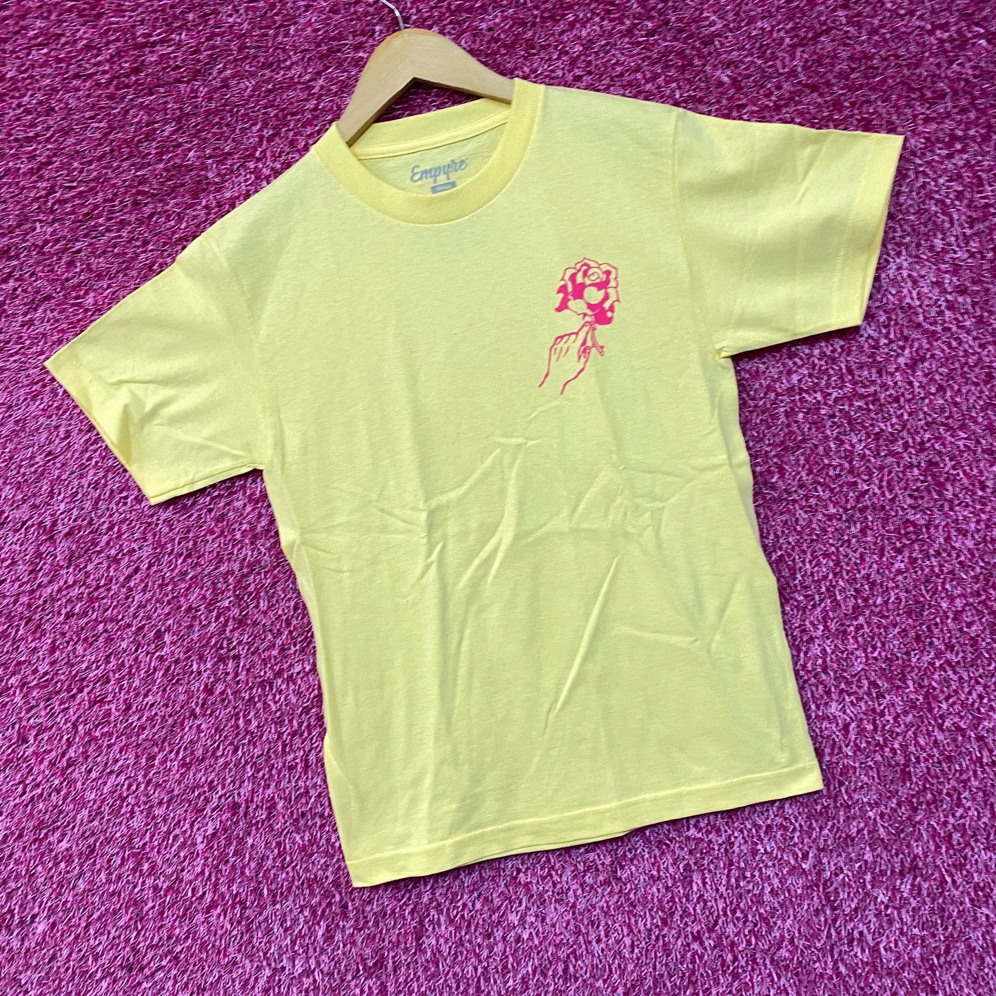 Empyre Love Through Pain Rose Double Sided Graphic Yellow T Shirt Small