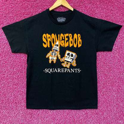 Nickelodeon Spongebob Squarepants Spongebob & Patrick Skeleton halloween T-Shirt Large