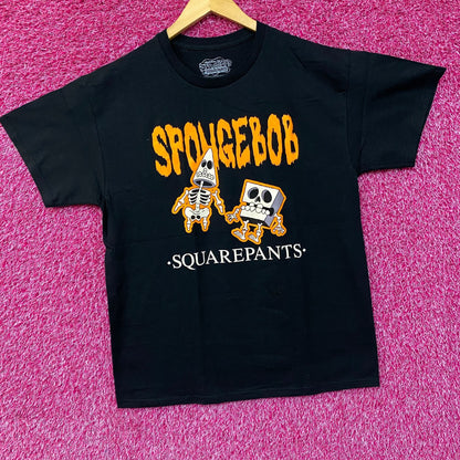 Nickelodeon Spongebob Squarepants Spongebob & Patrick Skeleton halloween T-Shirt Large