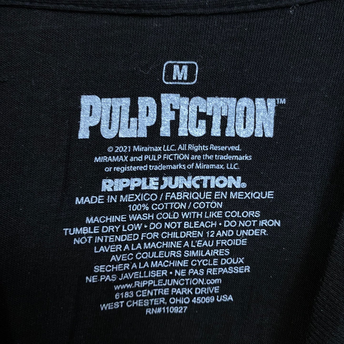 Pulp Fiction Jules Diner Scene Retro 90's Movie T Shirt Medium
