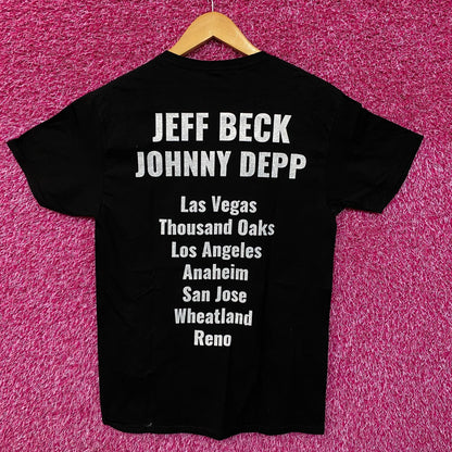 Jeff Beck Johnny Depp California Nevada Rock Duo Tour Tee S