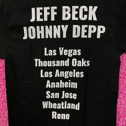 Jeff Beck Johnny Depp California Nevada Rock Duo Tour Tee S